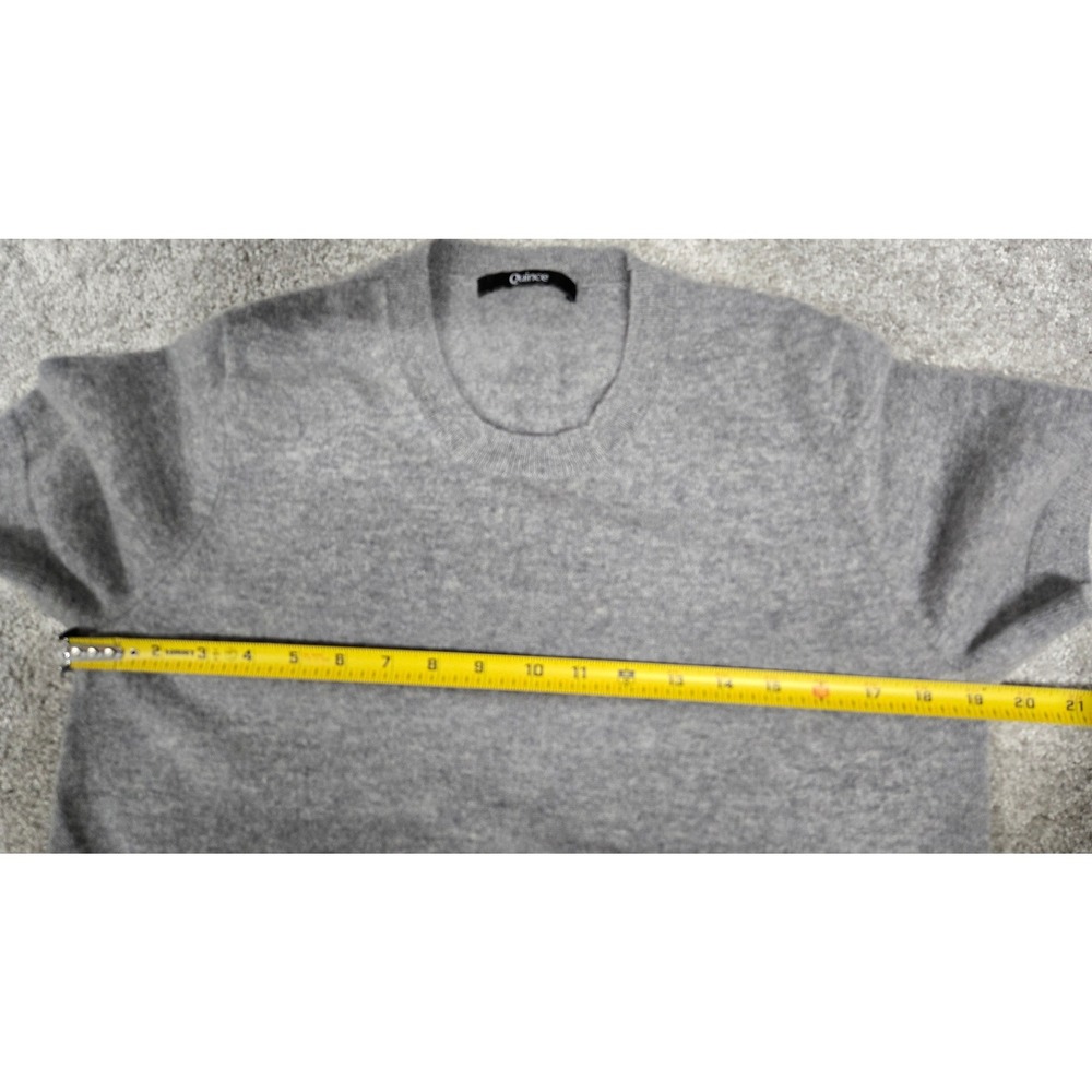 Quince 100% Cashmere Short Sleeve Crewneck Sweater Soft Gray Womens Size L - Picture 5 of 8